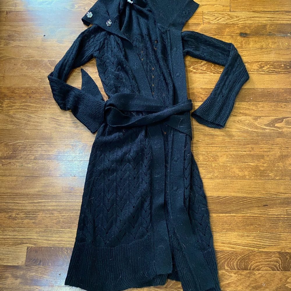 Black duster sweater